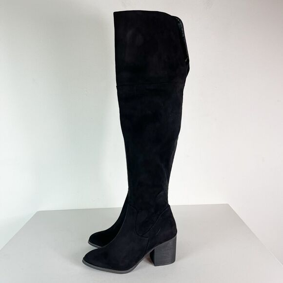 Bp. NWOB Women's Luke Over-The-Knee Faux Suede Tall Black Boot 6M - Picture 10 of 10